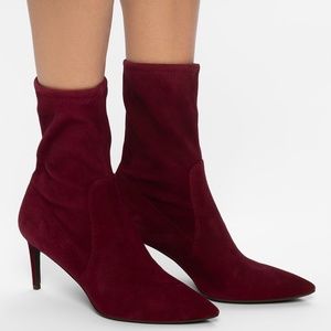 Stuart Weitzman Cling Kitten Heel Booties